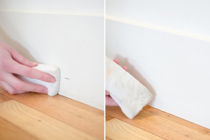 7. Remove scratches and stains from baseboards or walls.