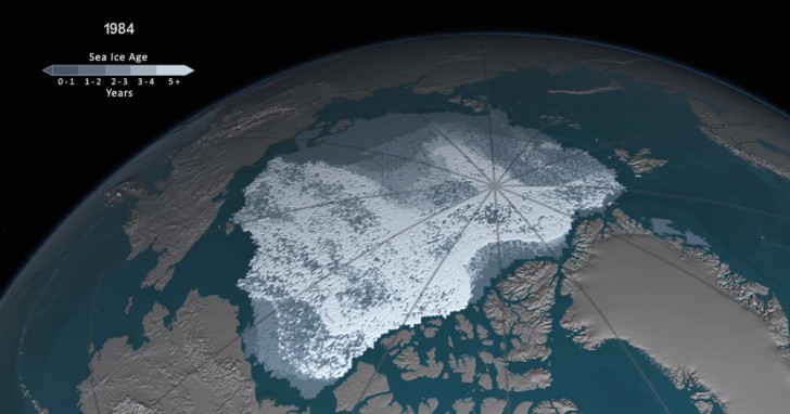 En 1984, la région du cercle polaire arctique apparaissait comme telle...