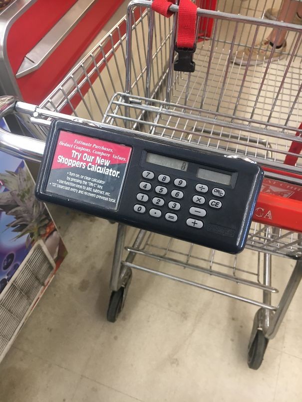 Scan each product before putting it in the cart and when you arrive at the cash desk, you already know how much you will pay.