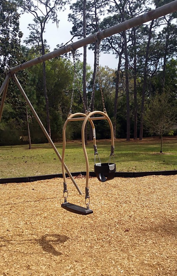 Swing set for two! This is for all those parents who would also gladly take a ride!