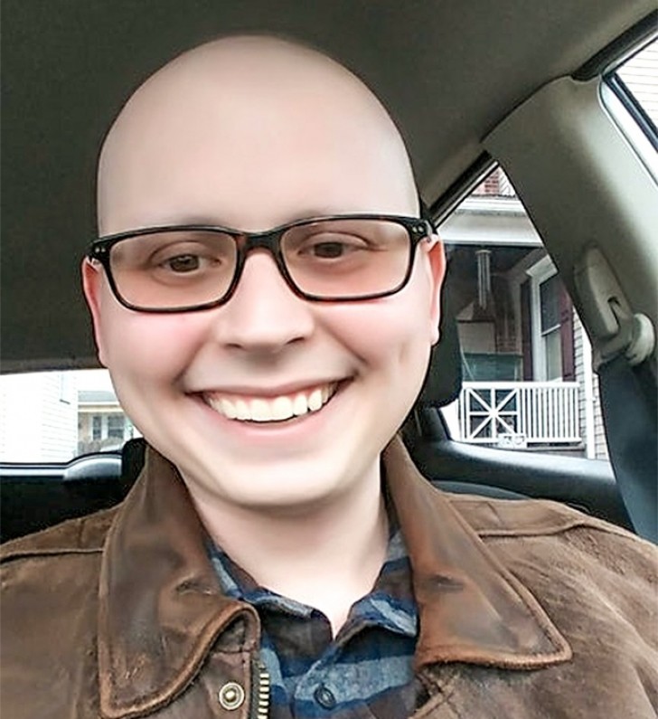 "This is my face shortly after leaving the doctor's office, where he told me that my cancer was in remission!'