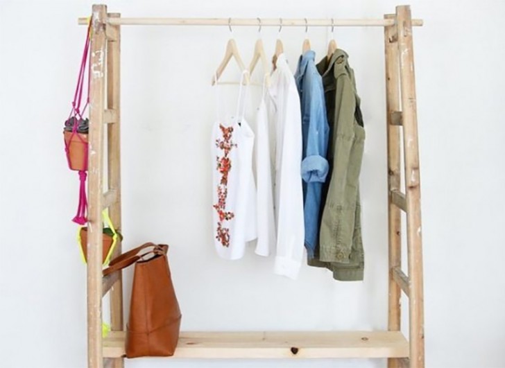 A minimalist but functional open wardrobe.