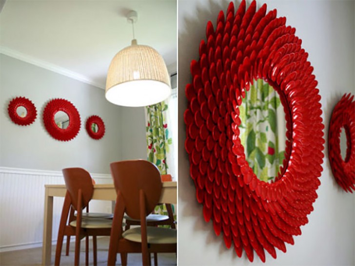 More home decor creations made with plastic spoons.