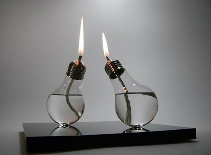 Burned out light bulbs! Great when used to keep insects at bay or as illumination for a romantic dinner.
