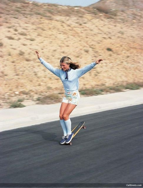 Ellen O'Neal, eine der besten Skateboard Fahrerinnen (70er Jahre).