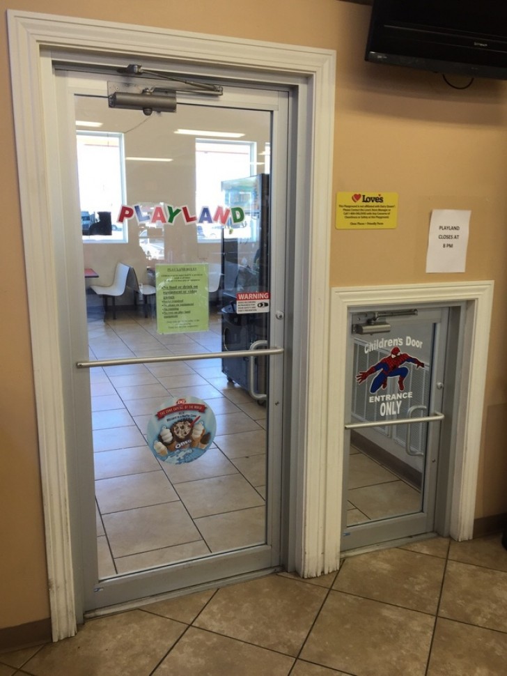 A Dairy Queen ice cream store with a door dedicated to children.