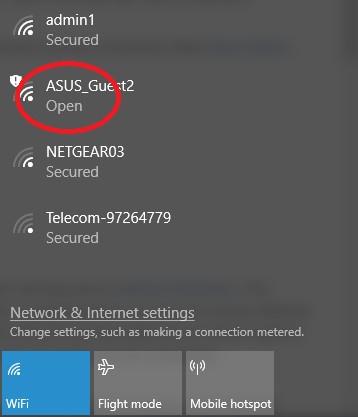Réseaux Wi-Fi non sécurisés.