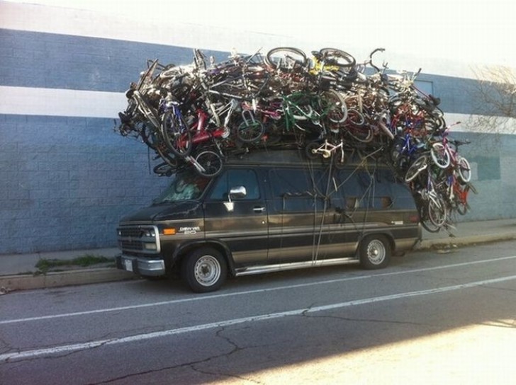 3. Even making a rough estimate of the number of bicycles being transported is not easy!