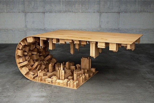 A coffee table inspired by the movie "Inception".
