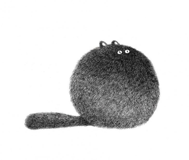 Die schwarze Katze, so wie auch die anderen Tiere der Serie, verkörpern die Philosophie des Künstlers: "Sei glücklich, sei kindlich, sei albern". Das ist das Geheimnis um sich Frohsinn im Leben zu erhalten.