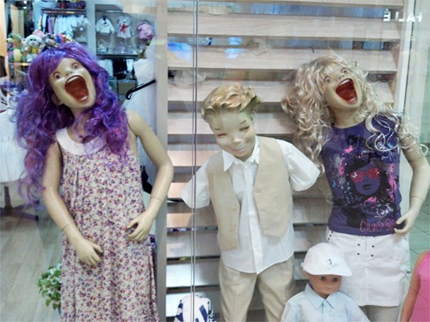 9. Recently I was in Romania and this photo of these store mannequins was my nightmare!