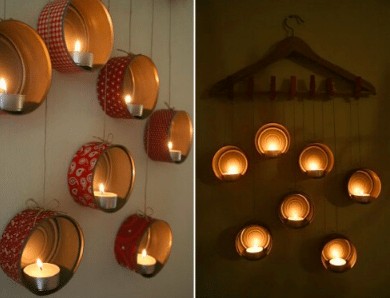2. A romantic atmosphere created with tuna cans --- Brilliant, no?!
