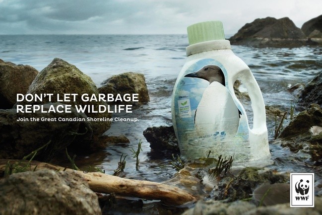 "Non fare in modo che la spazzatura rimpiazzi la natura."