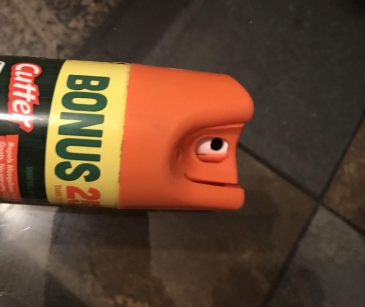 1. A spray dispenser nozzle that looks like a cartoon character