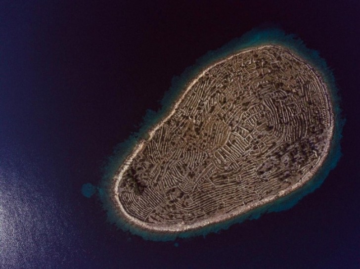 5. An island off the coast of Croatia that looks like a gigantic digital footprint.