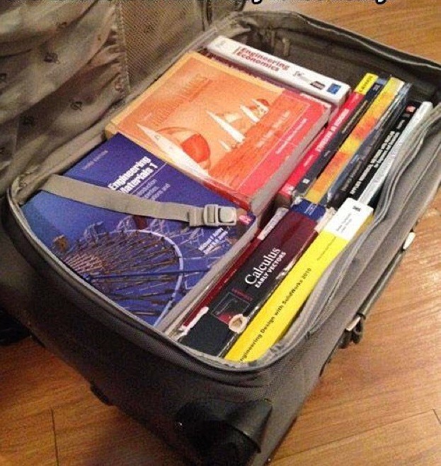 4. Trasporta i tuoi libri con dei trolley: se li metti dentro le scatole saranno troppo pesanti