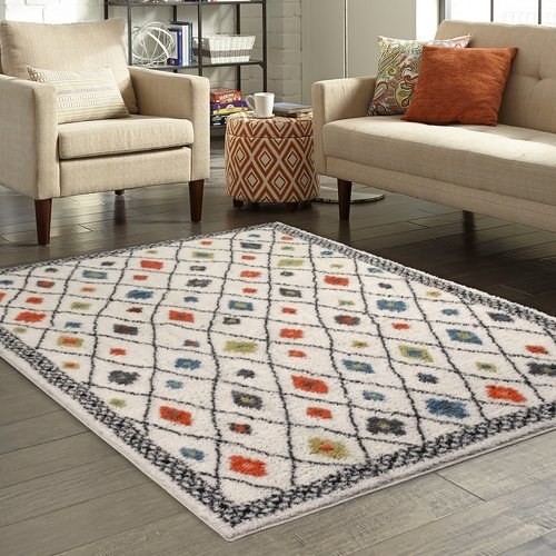 This rug gives joy and character to the living room area.