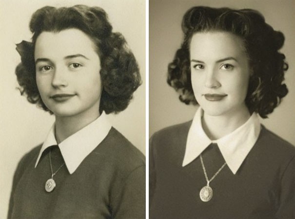 3. Oma und Enkelin: Die Kleidung und die Frisur tragen dazu bei, aber die Ähnlichkeit und die Schönheit sind nicht zu leugnen!