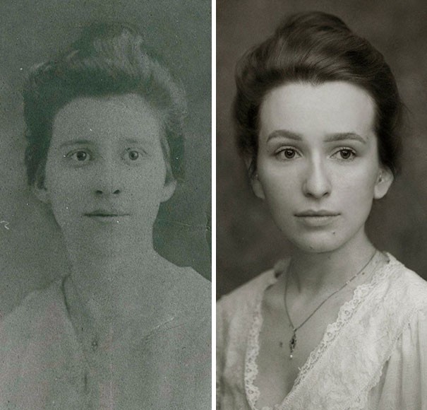 3. Ho posato come mia nonna in una foto del 1918.