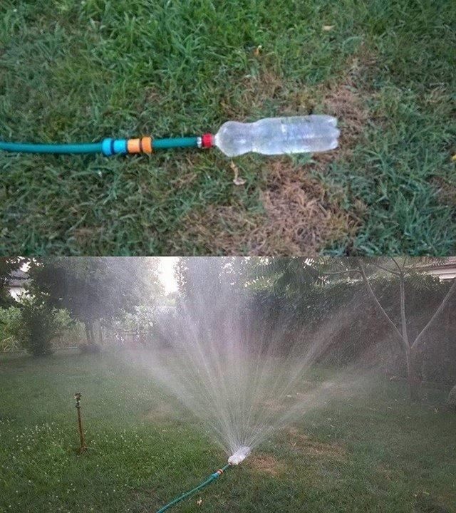9. If you don't have a sprinkler --- use a plastic bottle!