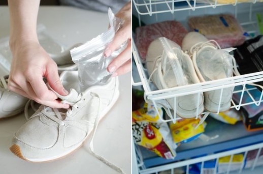 12. Otro modo para estirar un poco el calzado: llenar de agua con bolsas con cierre hermetico, posicionarlo en el interior y luego dejarlo por algunas horas en el freezer.