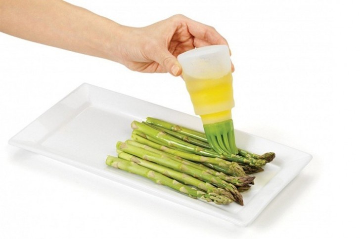 12. A brush with an integrated dispenser to easily season and dress food.