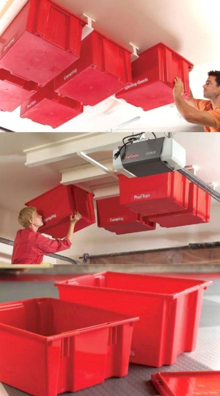 2. Montar cajas de plastico para poner los objetos mas incomodos...sobre el techo!