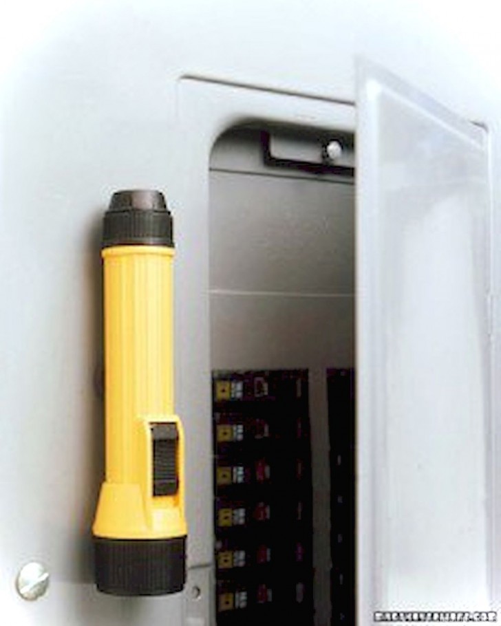 24. Install a flashlight next to the electrical panel so that if the lights go out, it will be very useful!