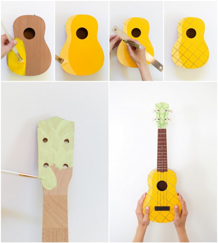 10. This project will certainly captivate you even if it were just for the colors that you use! From a ukulele to a pineapple with the right color and design choices!