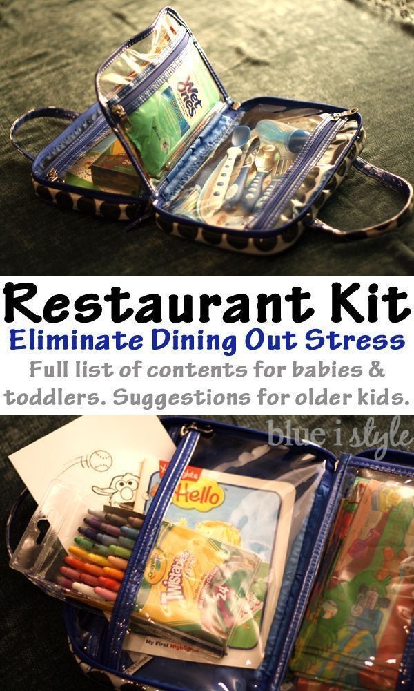 17. It is very useful to prepare a kit to take to the restaurant to entertain your child.
