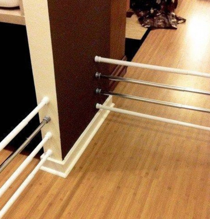 24. Use extension rods to create barriers beyond which your child cannot crawl.