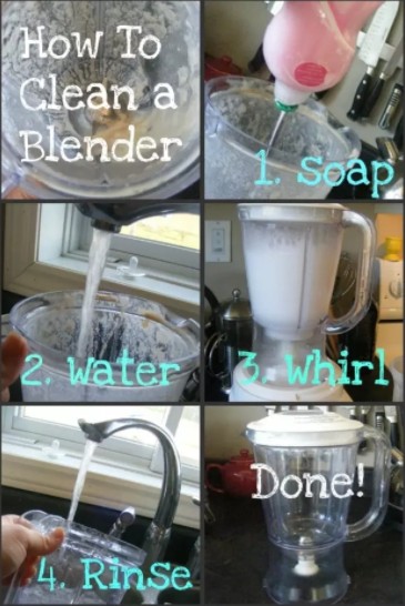 Après un bon smoothie, il est temps de nettoyer le mixeur : pour ce faire, il suffit d'ajouter de l'eau et du savon dans la vaisselle. Faites fonctionner le mixeur, laissez agir quelques minutes, puis rincez