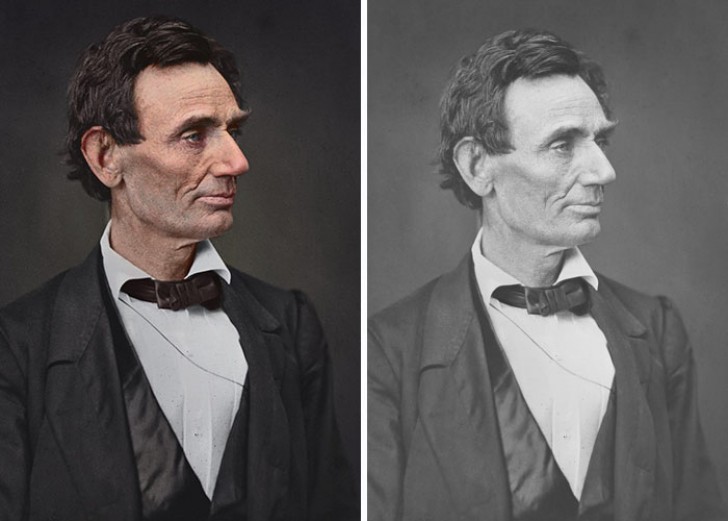 Marina Amiral s'est également consacrée au portrait de personnages célèbres. Abraham Lincoln.