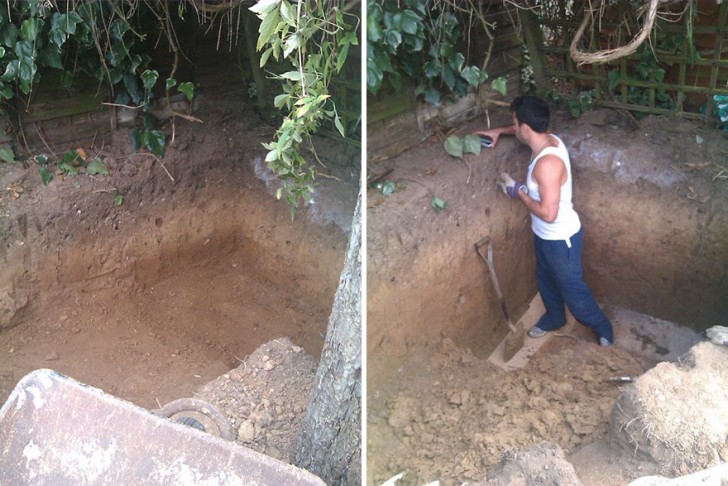 His version of hobbit house is partially underground ...