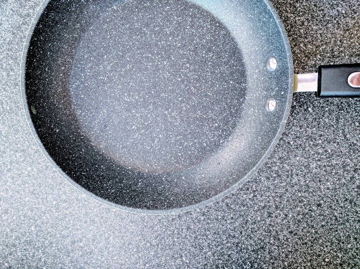 Be careful when you place this pan on the kitchen counter surface --- you may not see it anymore!