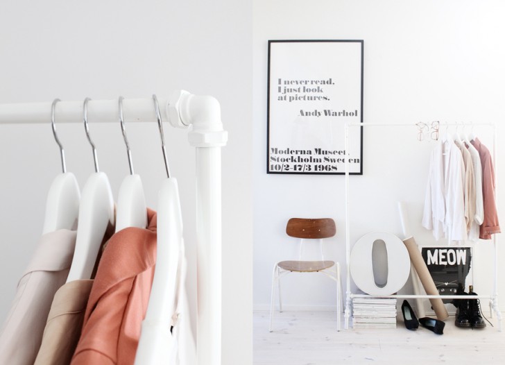 1. A coat rack that can also be the basis of a minimalistic style open wardrobe.