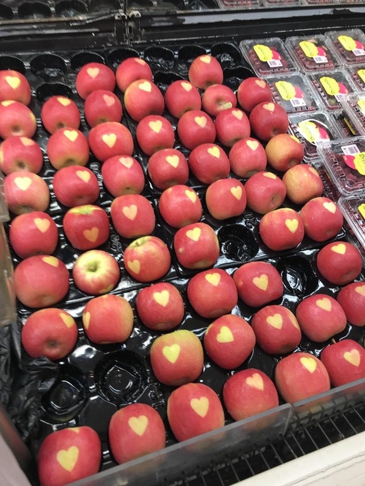 Apples with the shape of a heart on the peel is just what we were missing!