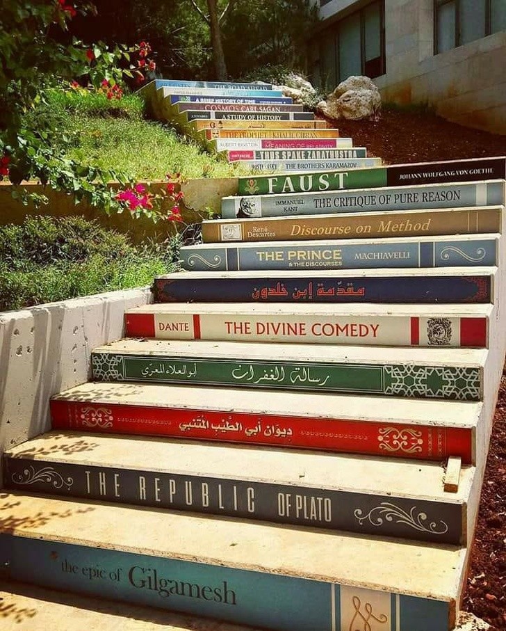 One group of stairs steps at the University of Balamand, Lebanon.