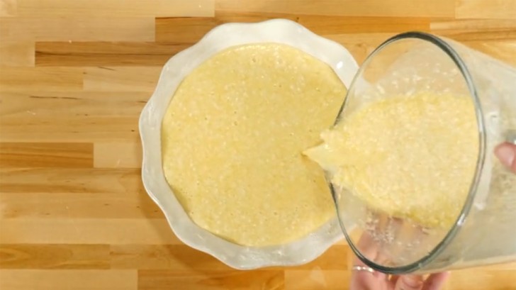 Now, pour all the contents of the bowl into a baking mold and bake for about 45-50 minutes at 350°F degrees (180°C).