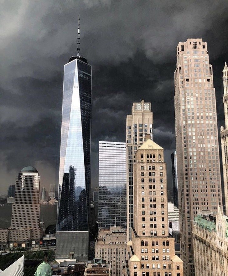 "New York in un giorno di tempesta."