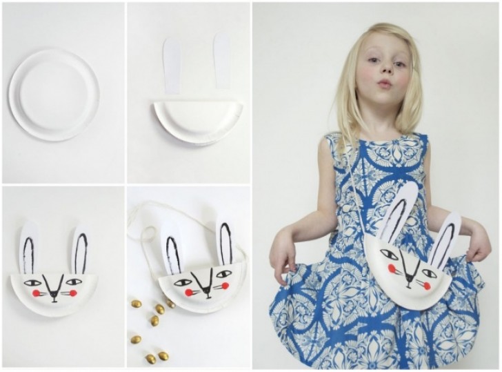14. Questa volta lasciate spazio ai bambini: recuperate i materiali necessari e lasciate che creino loro stessi questa simpatica borsetta a forma di coniglietto!