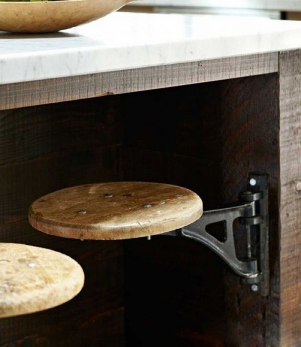 16. Swivel counter stools do not clutter and also facilitate cleaning the floor!