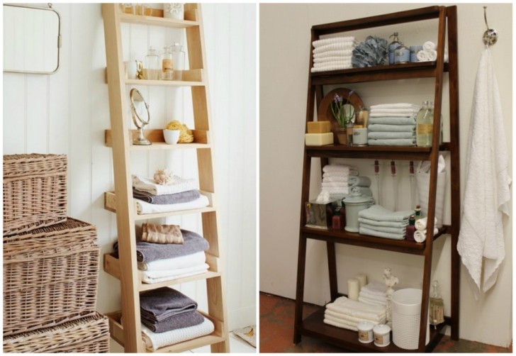 5. Tired of habitually cluttered shelves? Choose a "ladder" style that is now very fashionable!