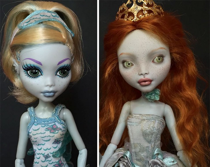 Inoltre, Olga ama aggiungere qualche difetto nell'aspetto delle bambole che crea, per renderle più reali. 