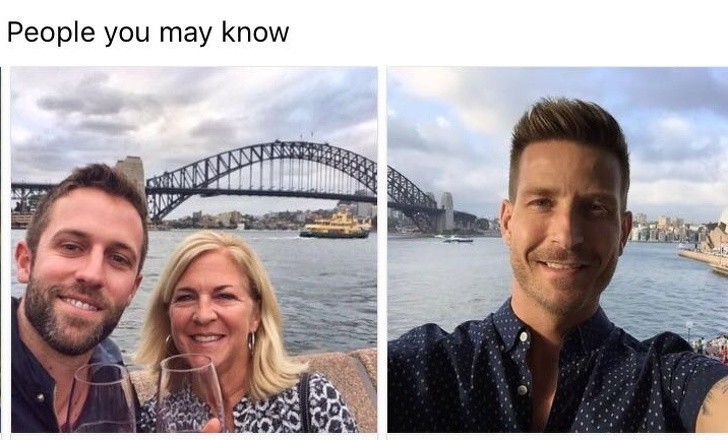 17. La section "people you might know" de facebook s'amuse à recomposer le pont de Sydney.