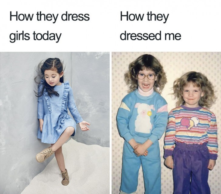 5. Comment les enfants d'aujourd'hui sont habillés et comment ils étaient habillés dans les années 90.