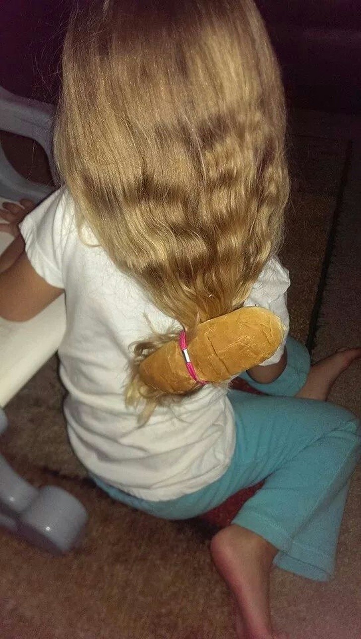 11. "Daddy, would you make me a ponytail?"