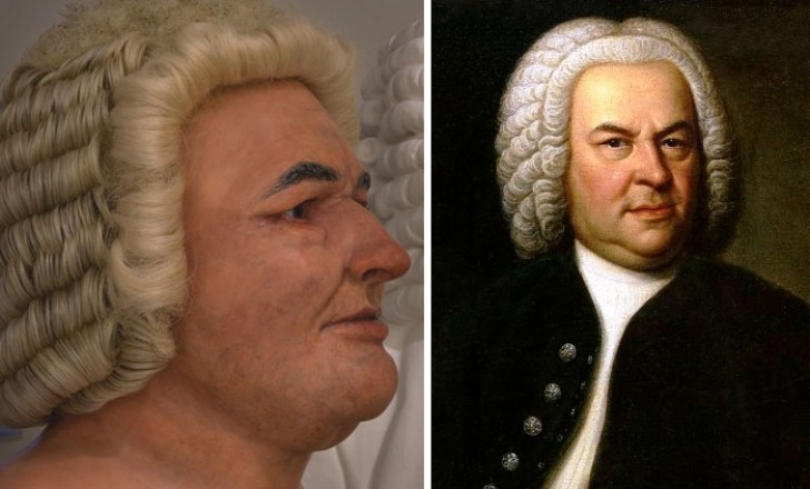 7. Und das ist das Gesicht des Komponisten Johann Sebastian Bach. Die Arbeit wurde von der schottischen Anthropologin Caroline Wilkinson gemacht.