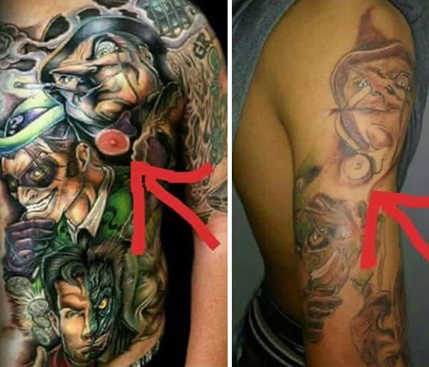 He copied a tattoo seen elsewhere, but there was at least one thing that could have been excluded ...