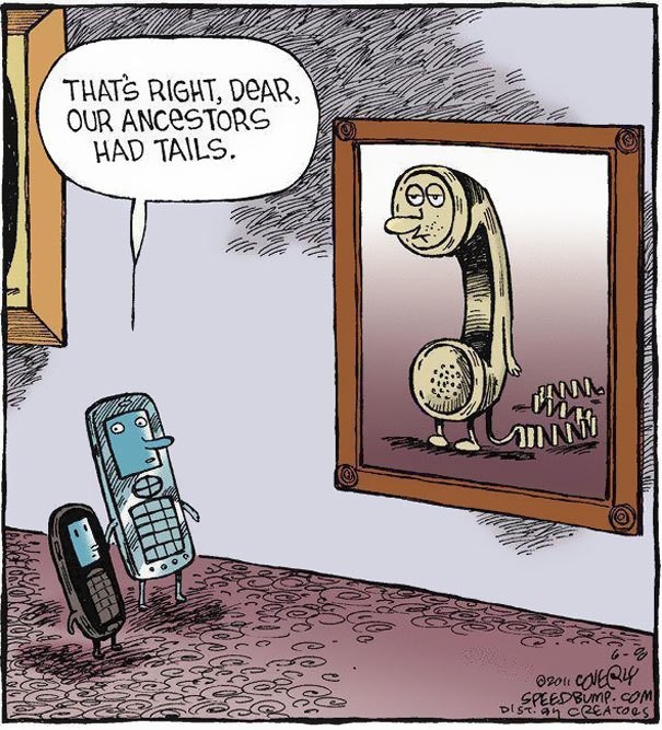9. Die Vorgänger der Telefone hatten ein Kabel.